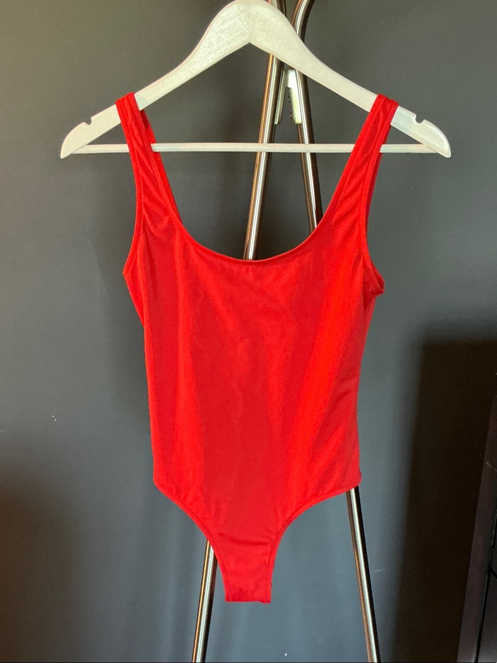 Red High Waisted Women’s One-Piece Swimsuit